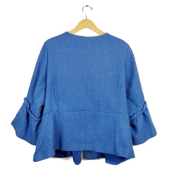 Eloquii Women's Open Front Bell Ruffle Sleeve Blazer Size 28 - Picture 3 of 8